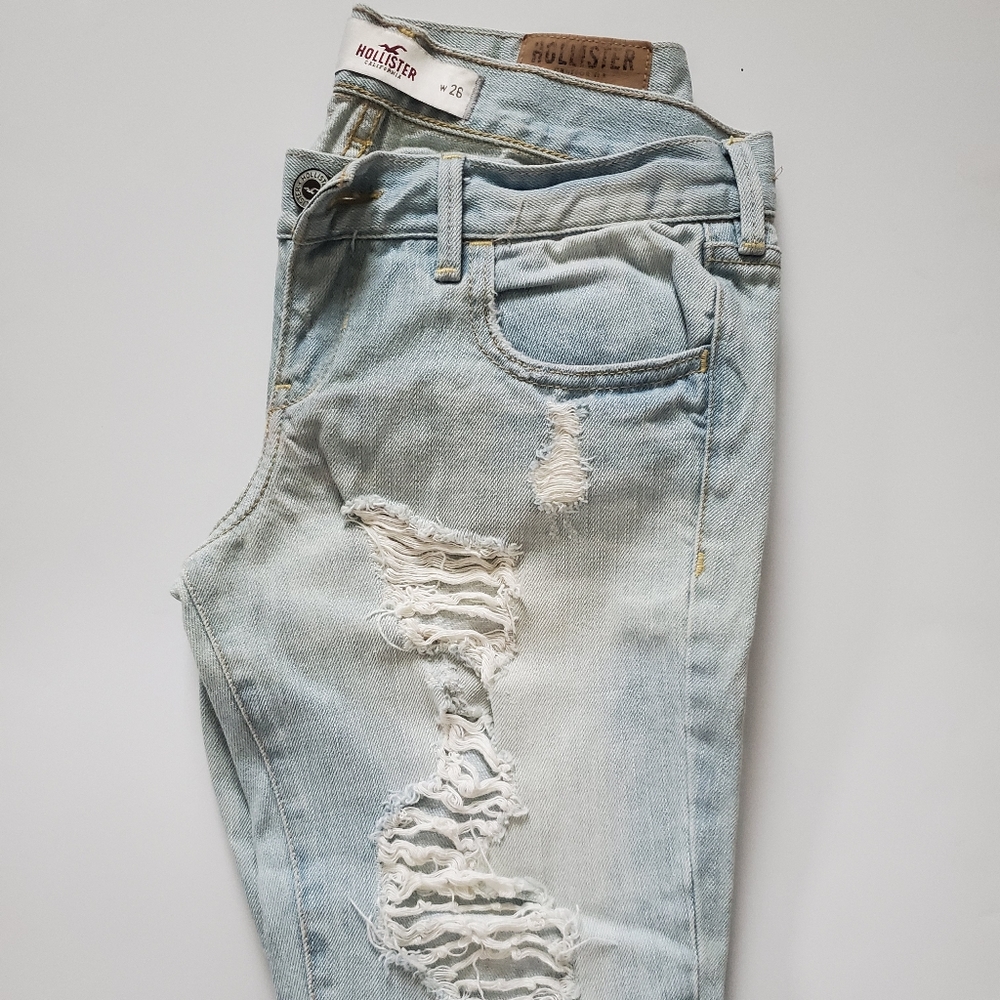 Hollister destroyed light denim